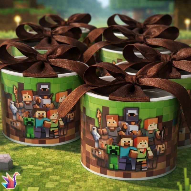 Tubolata 5x6 Personalizada Minecraft 🎮 Lembrancinha Infantil Luxo | Festa Gamer