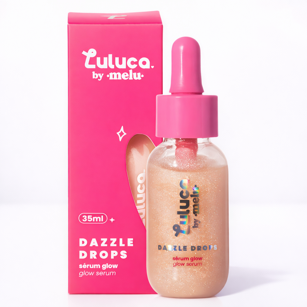 SÉRUM GLOW LULUCA by Melu Dazzle Drops 35 ml – Brilho Natural e Hidratação Instantânea