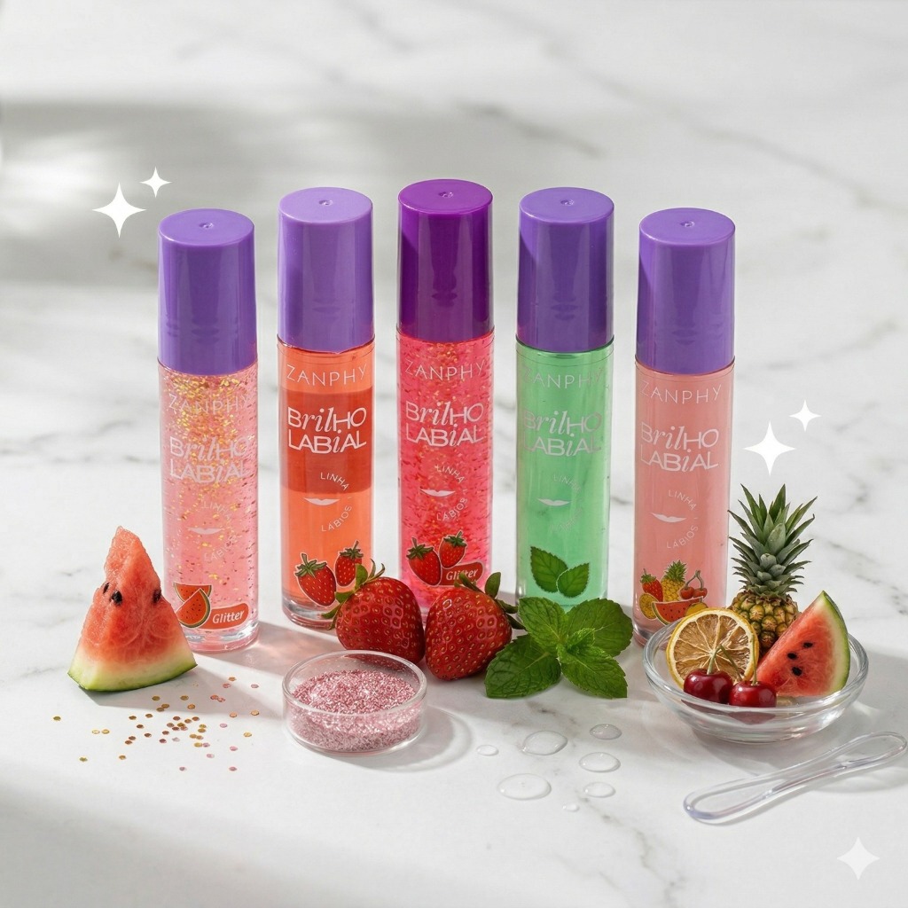 Brilho Labial Rollon Zanphy - Linha Lábios Boca Glow Brilhantes Vários Sabores