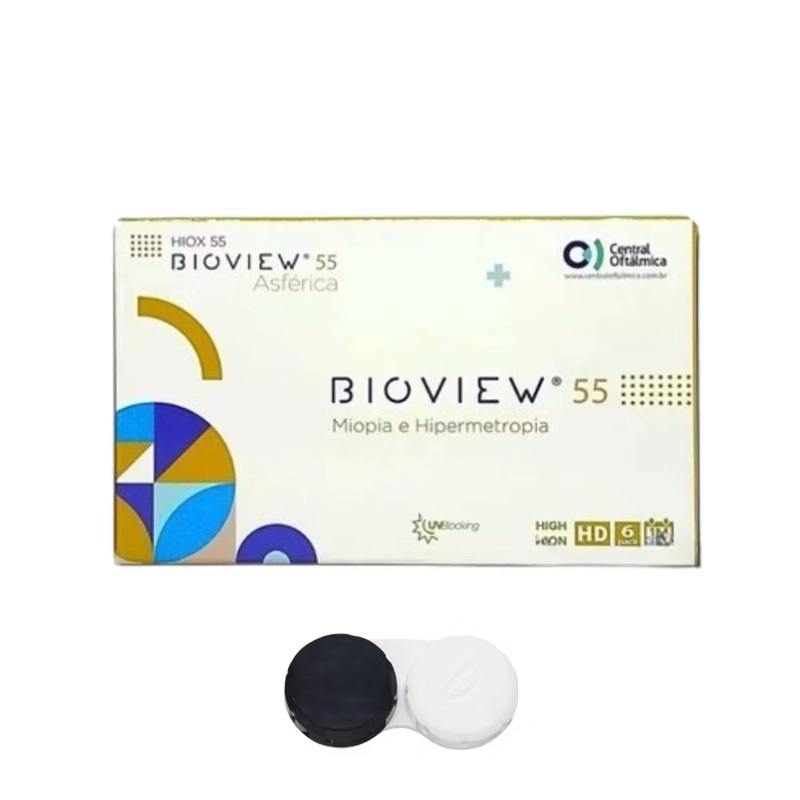 Lentes de Contato Bioview 55 Caixa 6 Unidades com Estojo