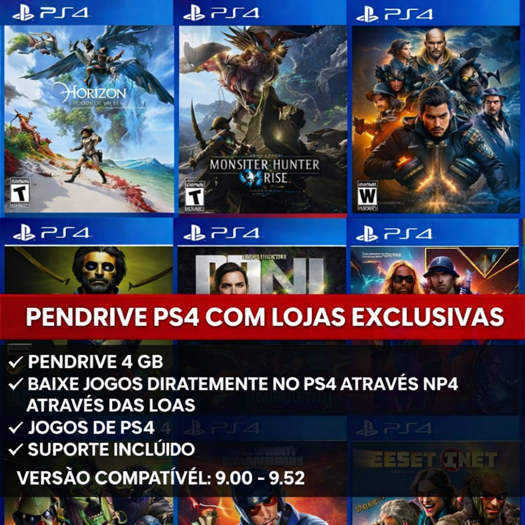 Pen drive ps 4 com LOJAS + com todos os JOGOS de PS4