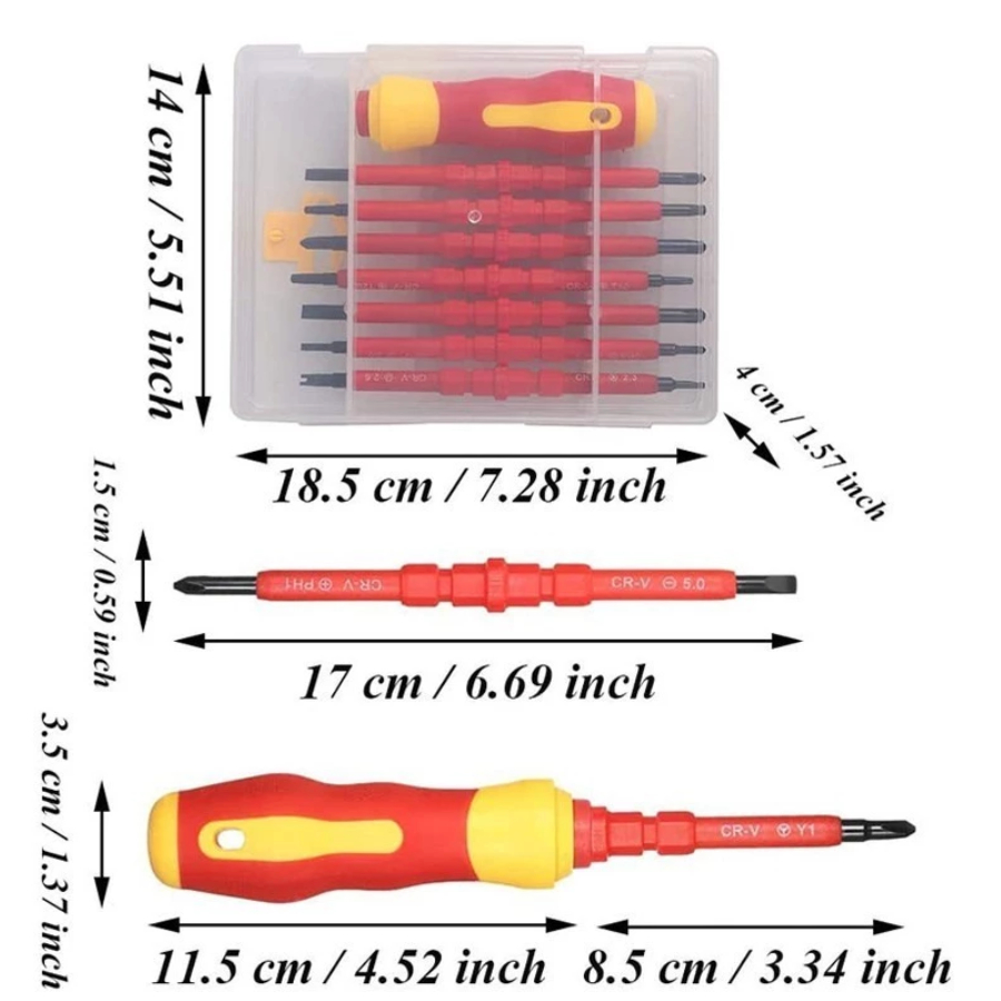 Kit De Ferramentas De Reparo Conjunto De Chave De Fenda 15 Em 1 Ferramenta Isolada Com Bits Magnetizados