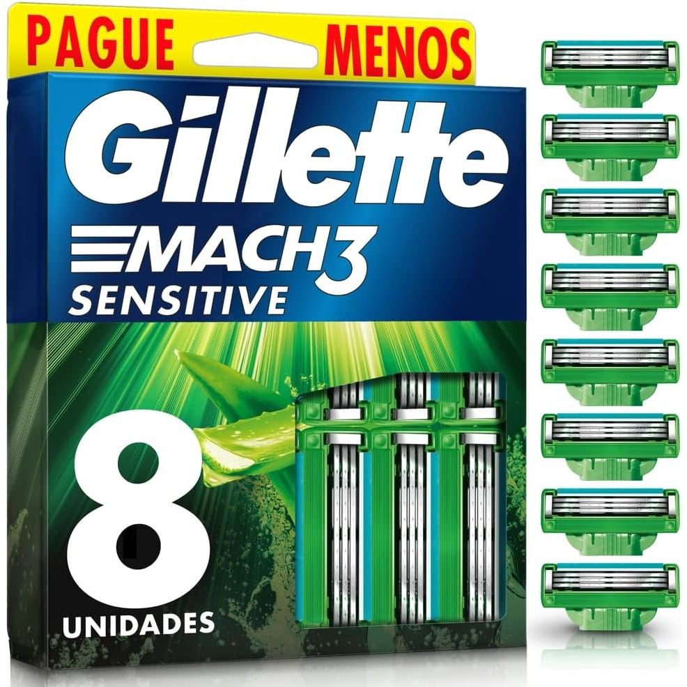 Carga Gillette Mach3 Sensitive 8 Unidades