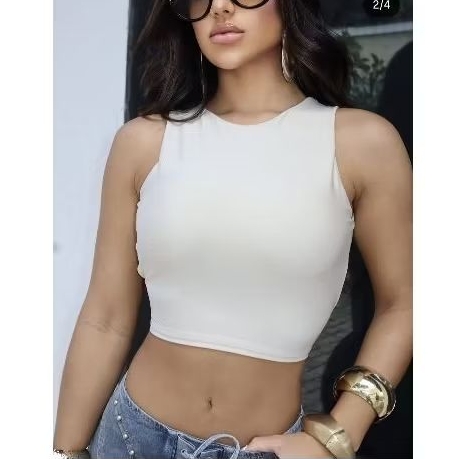 Cropped Top Costa Nua Modinha Moda Feminina Blogueira Tendência Alcinha top