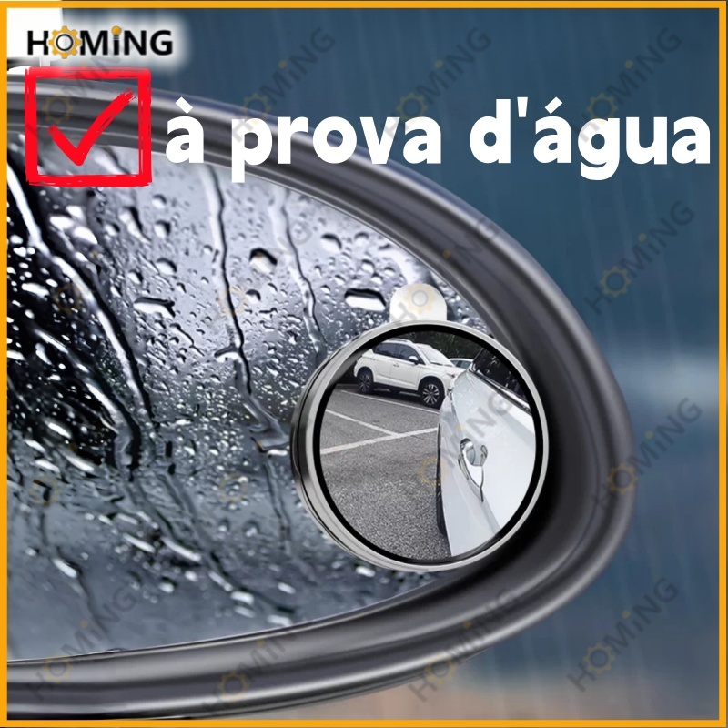 Kit 2 HD Espelho De Ponto Cego De Carro De Vidro Auto Motocicleta 360° Grande Angular Ajustável Autoadesivo em Oferta na Shopee