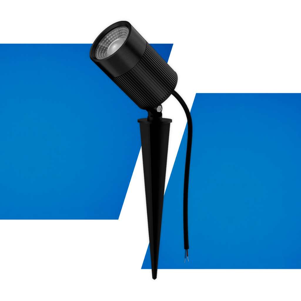 Luminaria Espeto Led Garden Pro 10w Branco Quente Neutro Frio Verde Azul Ambar ou Rgb Bivolt Ip65 Preto Seed