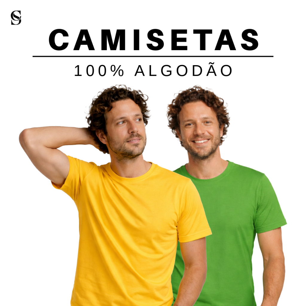 Camiseta Brasil Verde e Amarela 100% Algodão Lisa Copa do Mundo Seleção Brasileira