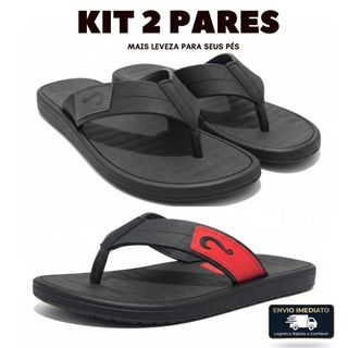 Kit 2 Pares Chinelo Masculino Adulto Macio Barato NOVO