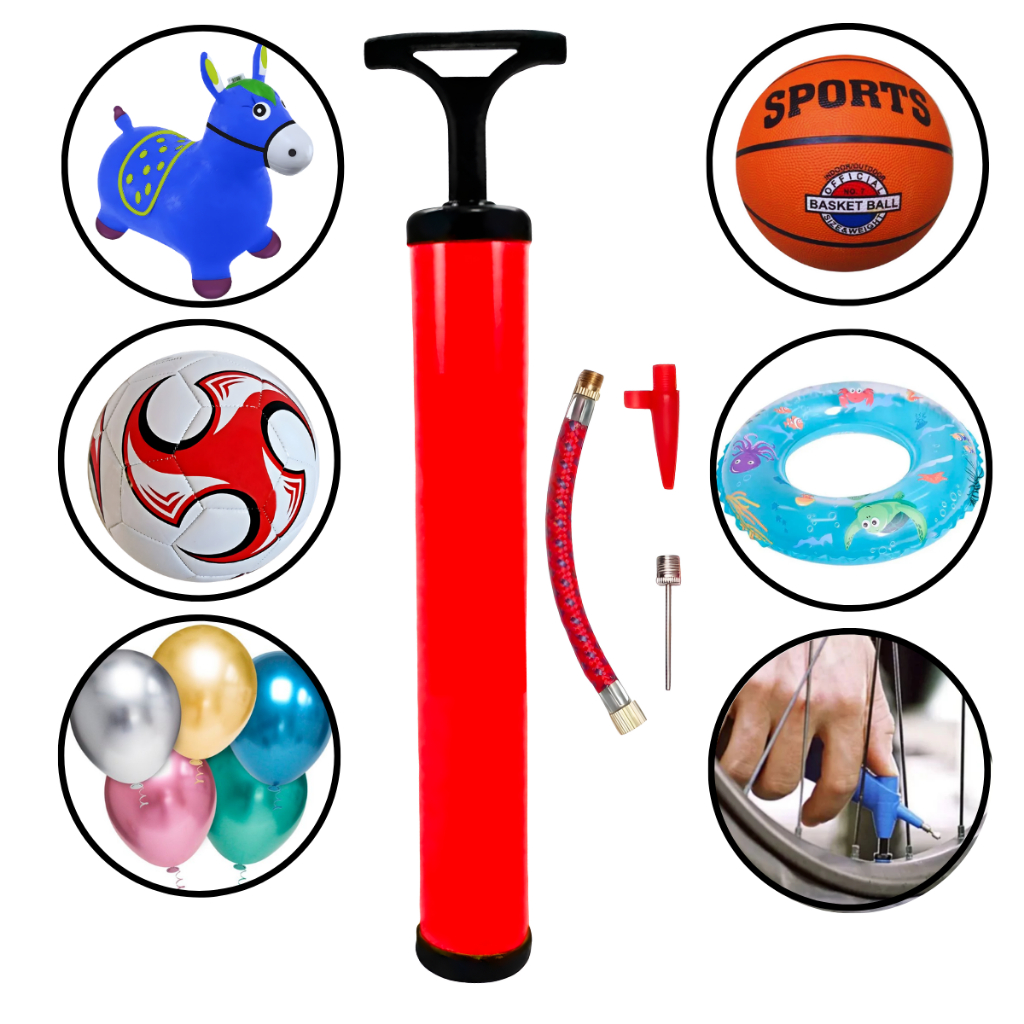 Bomba de Ar Manual Com Bico Para Encher Bola De Futebol Vôlei Basquete Pneu De Bike