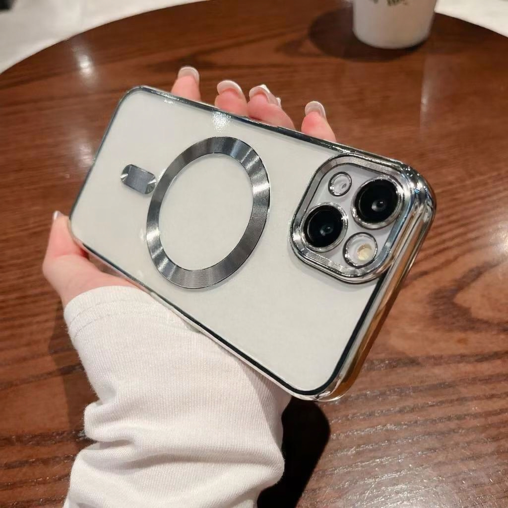 Case Capinha Capa Premium Magsafe Borda Proteção Câmera Compatível Para iPhone 11 13 14 15 16 16E 17 Air Pro Max Plus