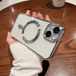 Case Capinha Capa Premium Magsafe Borda Proteção Câmera Compatível Para iPhone 13 14 15 16 16E 17 18 Air Pro Max Plus