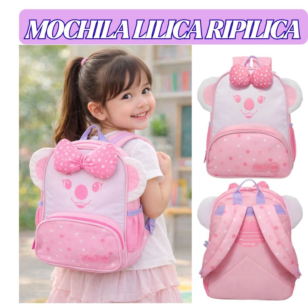 Mini Mochila Escolar Infantil Lilica Ripilica Mc Lilica Rosa 30x24x13cm