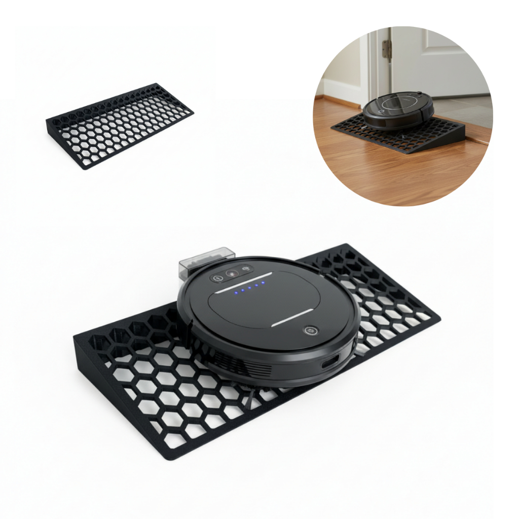 Kit 2 Rampas Universal Robo Aspirador Soleira Desníveis Pequenos Degraus Obstáculos Transições de Piso Evita Travamento