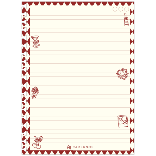 Refil Decorado Romantize P/ Caderno AD C/ 50Fls 90g/m² Tamanho Colegial