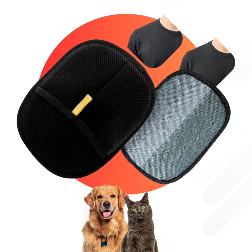 Luva Removedora de Pelos De Animais Reutilizável Eletrostática para Pets - Cães, Gatos e Estofados
