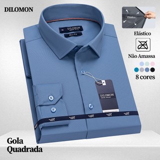 Dilomon Camisa Social Masculina Lisa Slim Fit - Blusa Sportlife Estilosa Não Amassa Roupa…