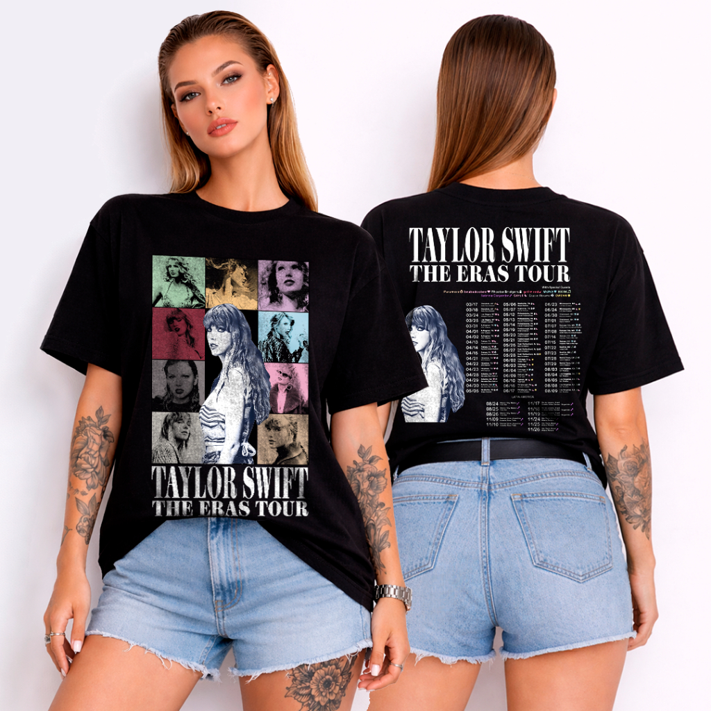Camiseta Algodão Unissex Tshirt Feminina Taylor Swift The Eras Tour COM DATAS DO BRASIL ATUALIZADAS