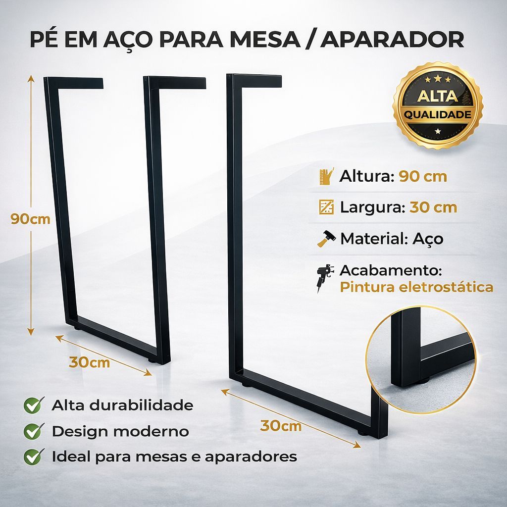 Pés Base Mesa Aparador Escrivaninha Metal Suporte Tampo Estilo Industrial Dourado Preto Rose Gold