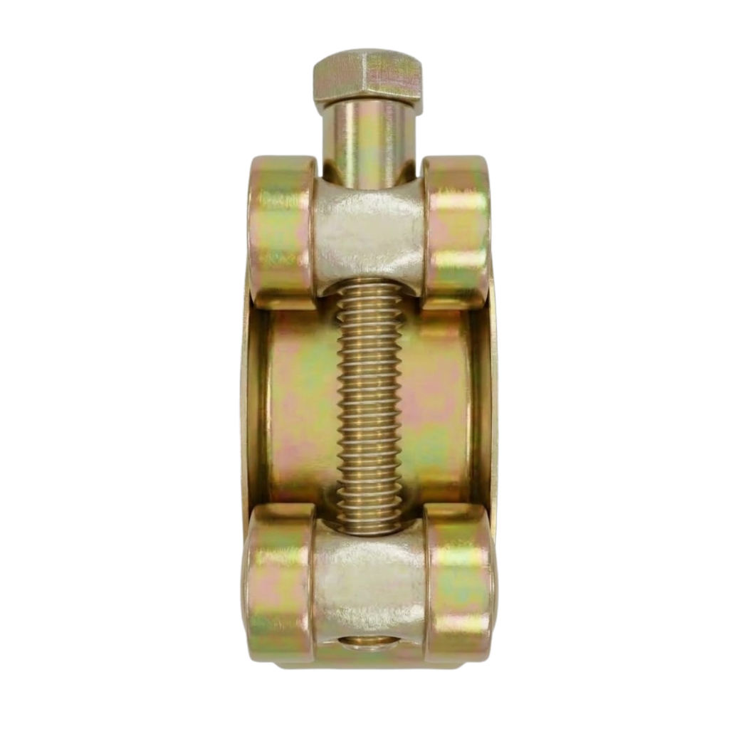 Abraçadeira Tipo Mangote Em Aço Dourado Tamanho 32mm Até 91mm Fixação Segura Tucho T-clamp unidade — imagem 2 de 2