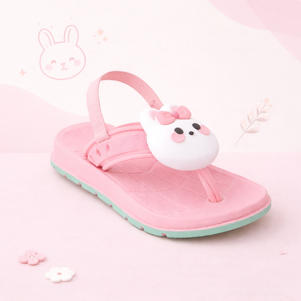 Sandália chinelo infantil menina feminina anatômico coelhinha 3D macio leve lançamento