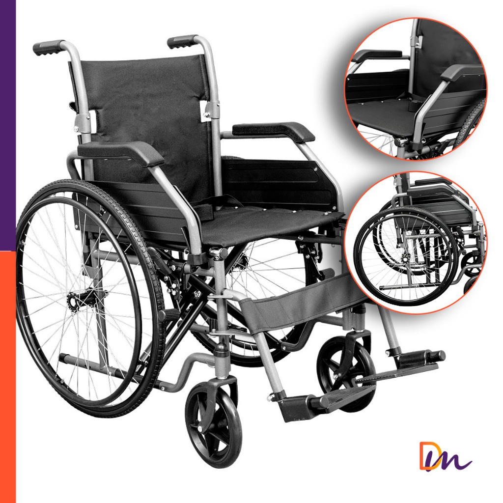 Cadeira De Rodas Basic Até 125Kg - Hidrolight Dobrável Leve Resistente Antifuro Idoso