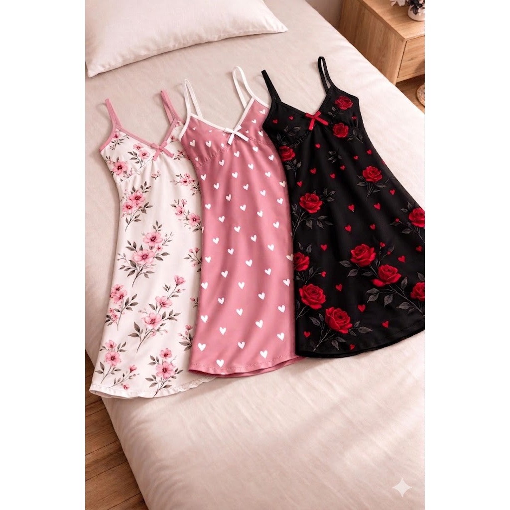 Kit De Camisola Estampada Feminina de Liganete Premium  Pijama Sensual Confortável Leve Ou 1 Unidade