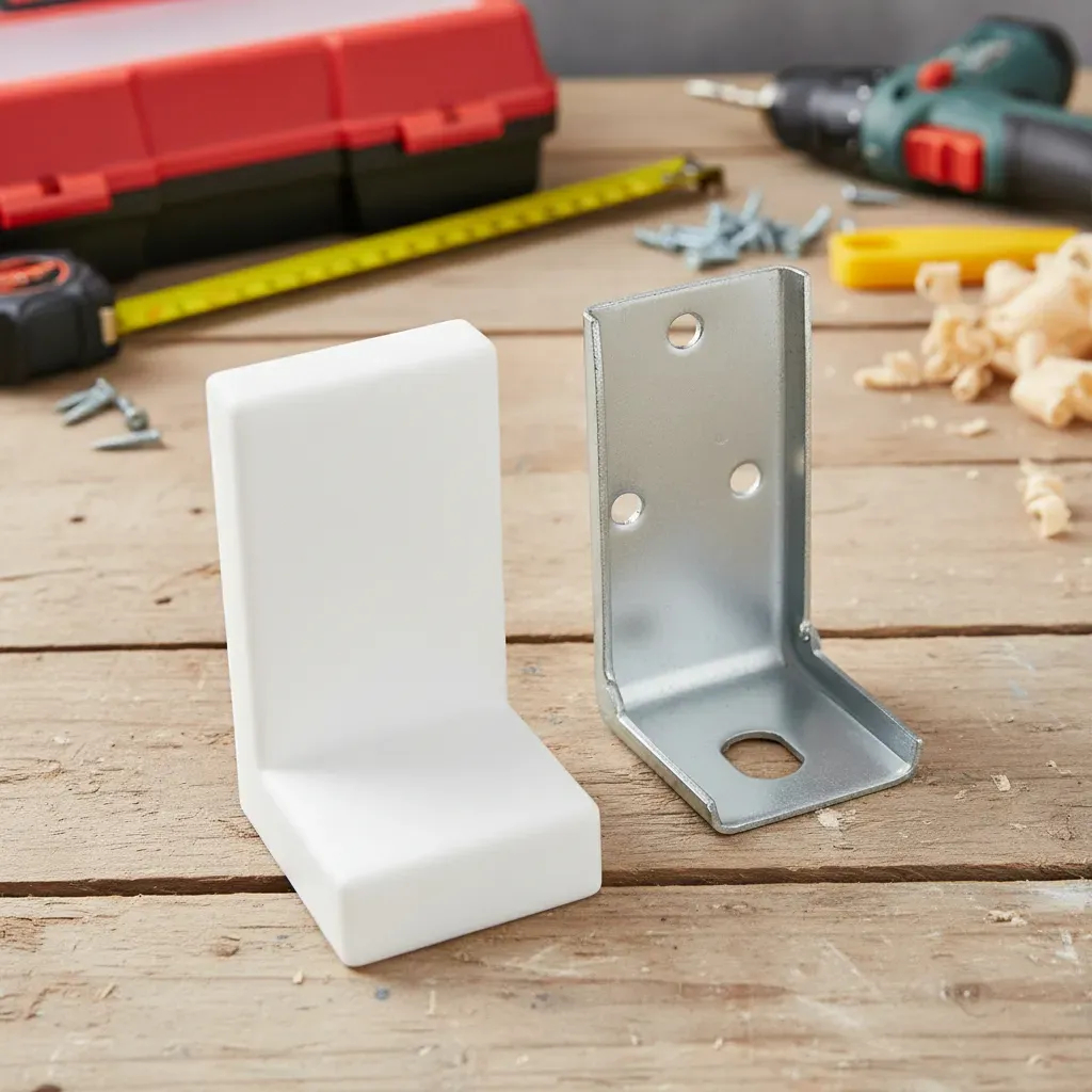 100 Cantoneira Metal Com Capa Branca Para Fixação de Moveis em Parede em Oferta na Shopee