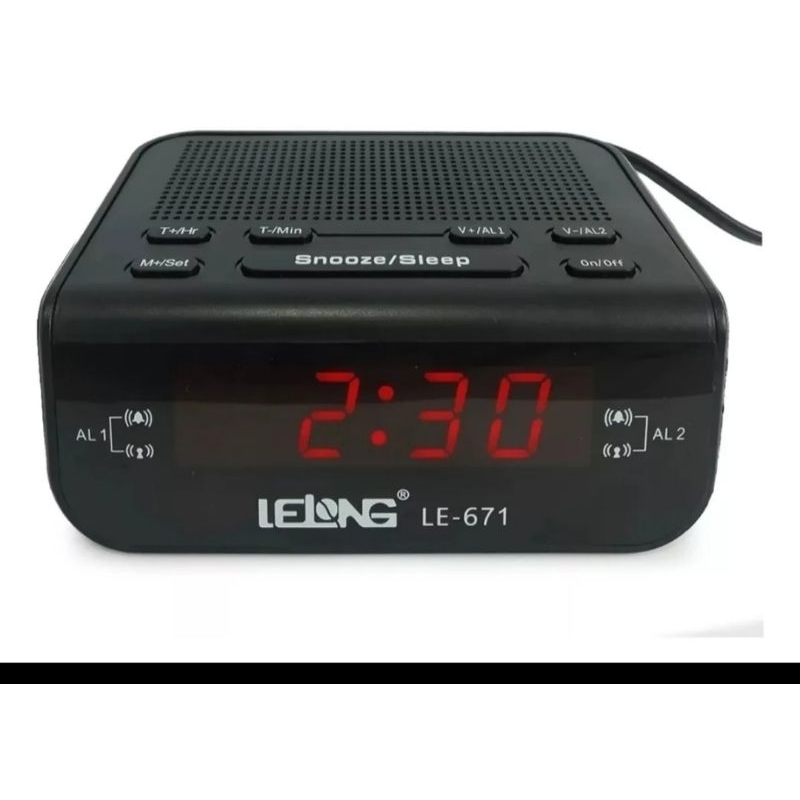 Rádio relógio digital presidio despertador com alarme duplo lelong le-671bivolt 110v/220v com manual
