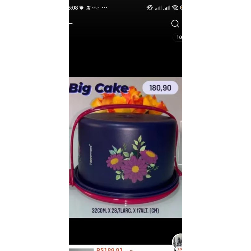 Porta bolo,big cake redondo Tupperware