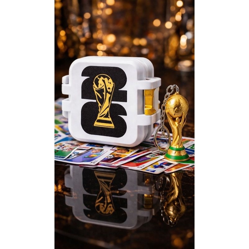 Caixa Porta Figurinha ou card + Chaveiro De Brinde,  Álbum Copa do Mundo 26