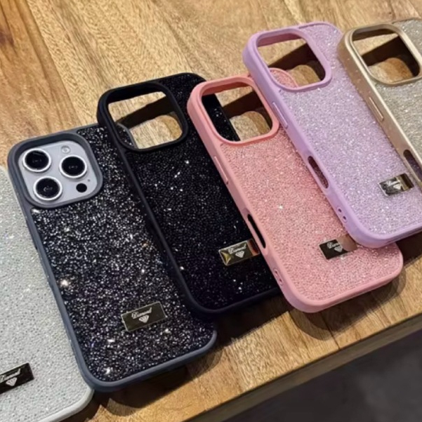 Capa Capinha para IPhone 15 / IPhone 15 Pro / IPhone 15 Pro Max Premium com Pedras De Strass Aveludadas