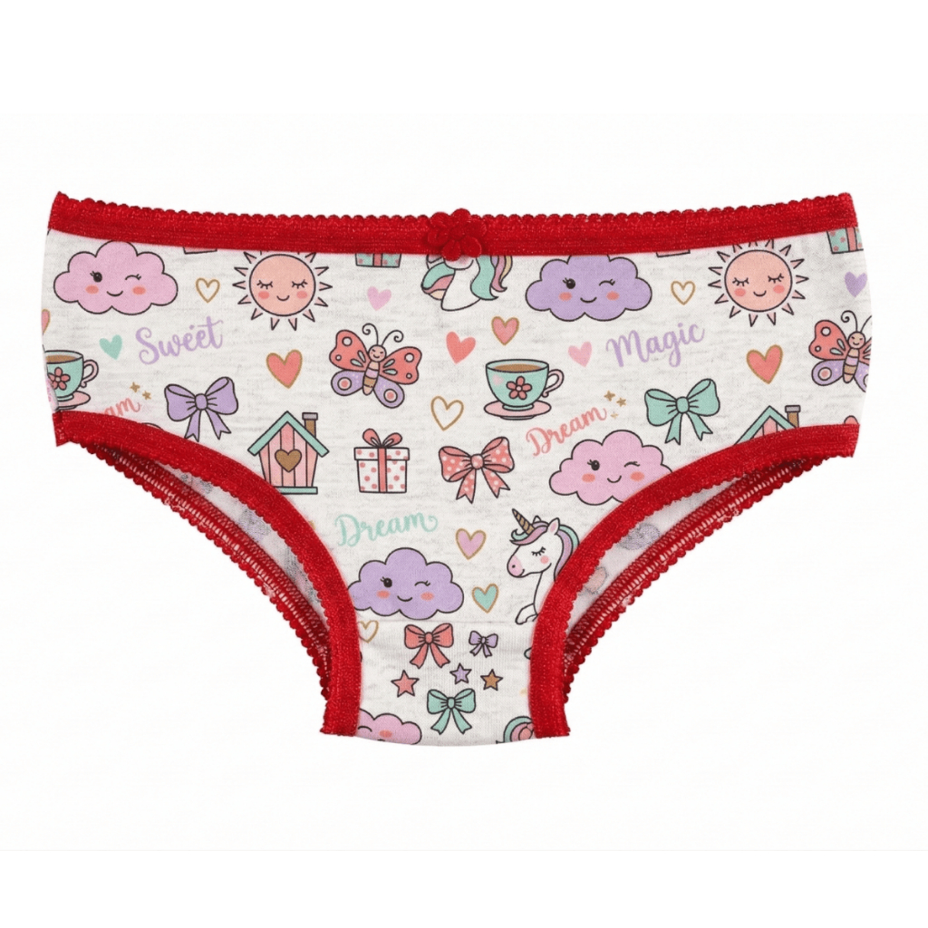 Calcinha Infantil Estampada 100% Algodão Confortável Antialergica Calçolinha Criança Menina