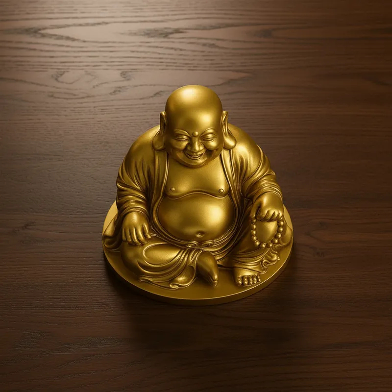 Imagem Escultura Estatua Buda Sorridente Fartura Alegria Decoração