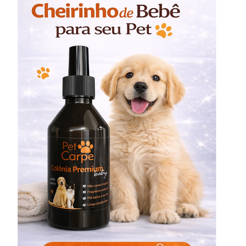 Perfume Colonia Pet Baby Premium 250 ml cachorro e gato Fragancia mameae Bebê