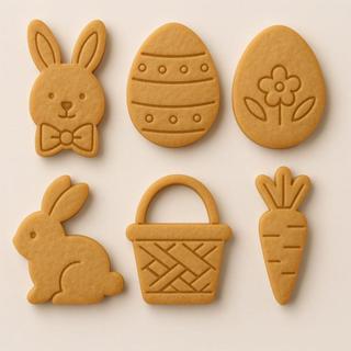 Kit 6 cortador com marcador tema pascoa | coelho da pascoa para biscoitos, pasta americana e modelagem infantil em Oferta na Shopee