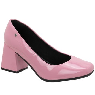 Sapato Retro Salto Grosso Palmilha Confortável Salto Feminino 8cm