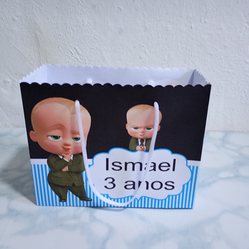 Sacolinha(G) Poderoso Chefinho Festa Infantil Lembrancinha de Aniversário Personalizada com Nome e Idade.