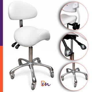 Mocho Sela Ergonômico com Encosto Ajustável Altura a Gás Conforto para Estética Akmed em Oferta na Shopee