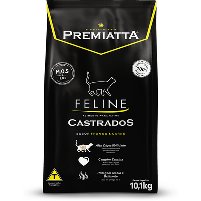 Ração Premiatta Feline para Gatos Castrados Sabor Salmão 10,1kg