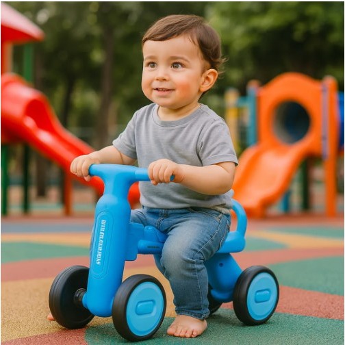 Bicicleta De Equilíbrio 4 Rodas S/ Pedais Infantil Som E Luz