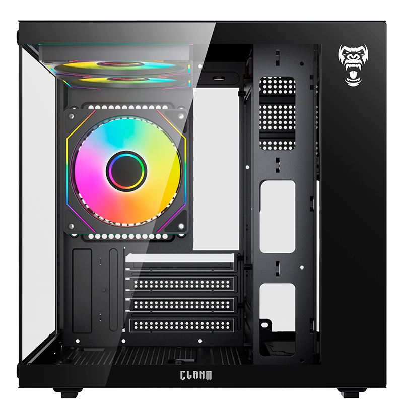Gabinete Gamer Micro ATX CLANM Guiru Compacto Airflow Suporte Water Cooler 240mm