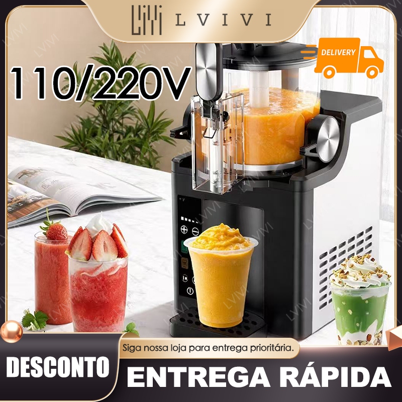 Máquina de smoothies para fazer sorvete, milkshakes, bebidas e raspadinha - Preto/cinza - 110/220 volts
