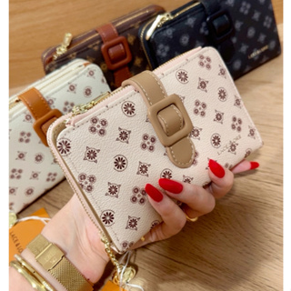 Carteira Lace Lore Monograma Couro Sintético Estampada Porta Moedas RG CNH Cartão Multiuso Fashion Mini Zíper Elegante em Oferta na Shopee