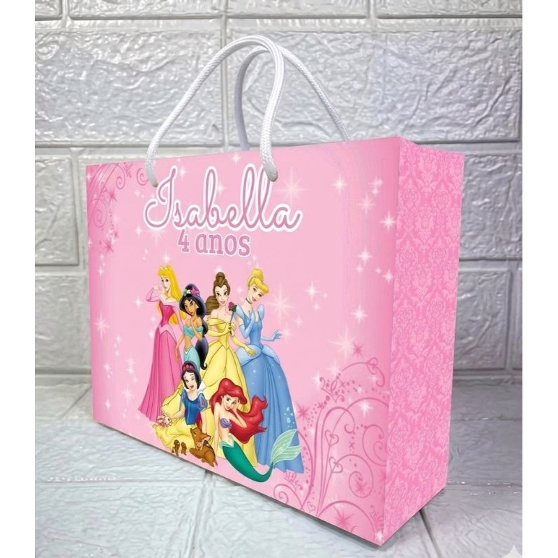 Sacolinhas Surpresa Personalizadas (G) PRINCESAS Lembrancinha Festa Infantil Todos os Temas