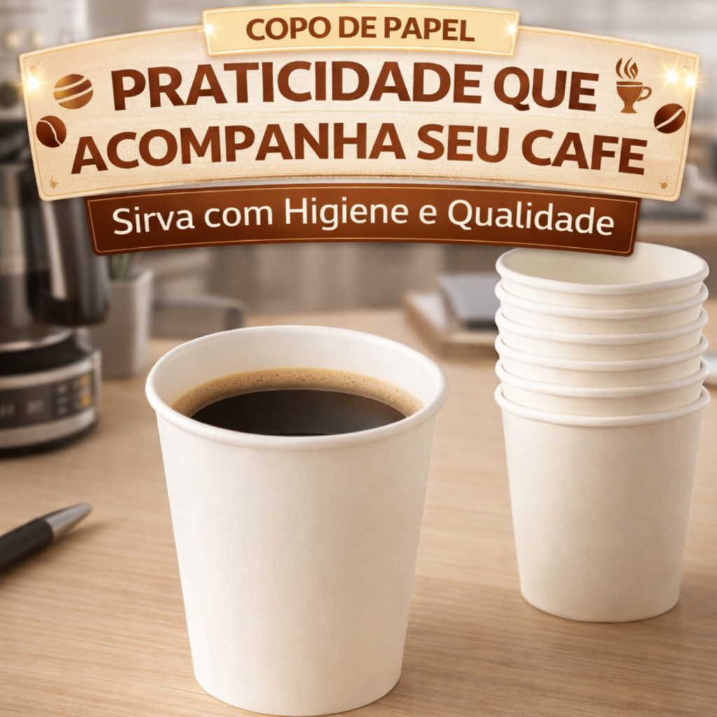 Copo de Papel 60ml e 120ml Ideal para Café Bebidas Quentes Descartável e Higiênico