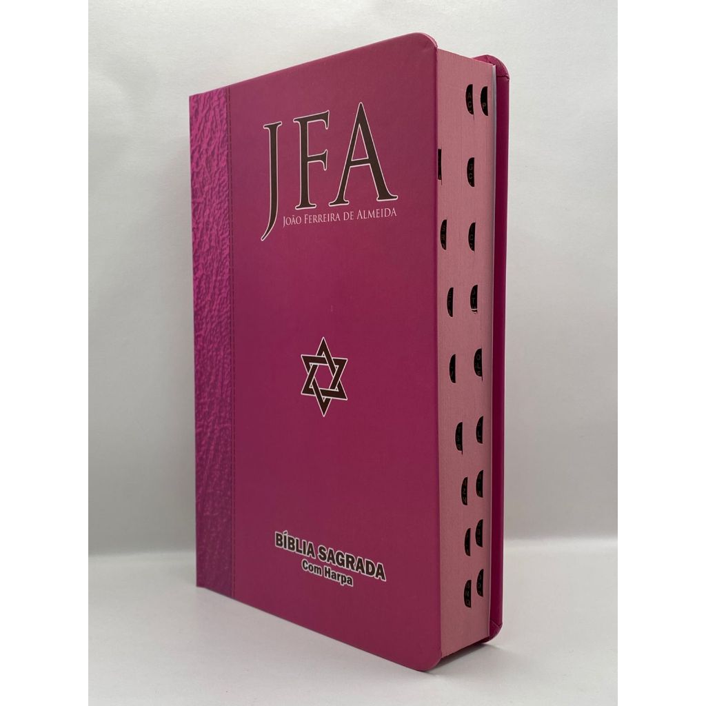 Bíblia Sagrada Tamanho Grande Com Harpa Palavras de Jesus em vermelho JFA Pink