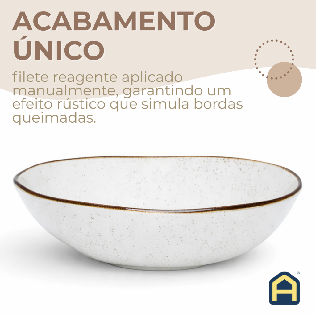 Kit 2 Saladeiras Bowl 1,6L Para Servir Ryo Maresia Areia Oxford Porcelanas · foto 2