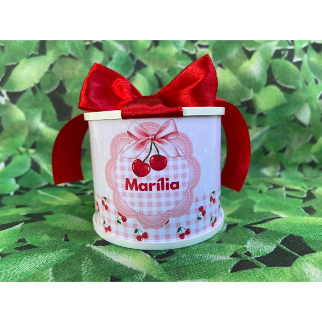 Kit Tubolata Personalizada (5x6) Cerejinha Lembrancinha de Maternidade/Chá de Bebê/Aniversário