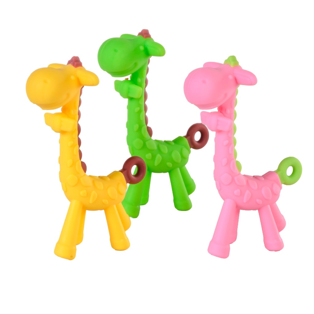 Kit 3 Mordedores Girafinha de Silicone SORTIDO - Bene Casa