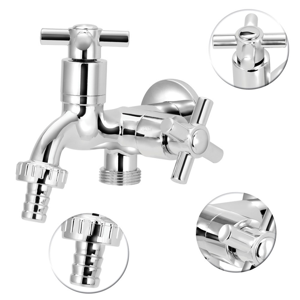 haosin Torneira Tanque Maquina Lavar 2 Saídas Abs Cromado 1/4vc